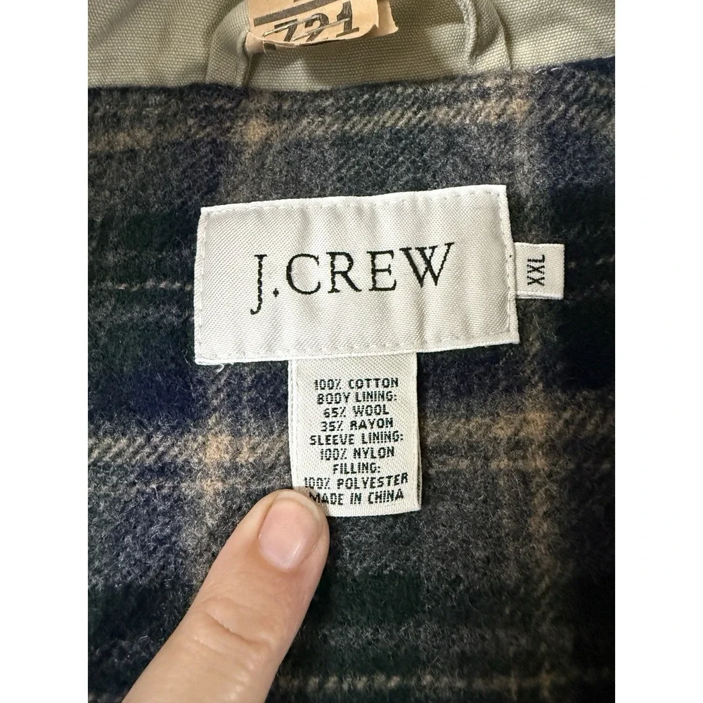 Vtg J Crew Heritage Barn Jacket Chore Wool Lined‎ Tan Size 2XL  Just Dry Cleaned